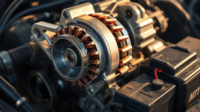 alternator powers system charges battery