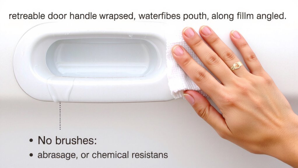avoid harsh chemicals and abrasives