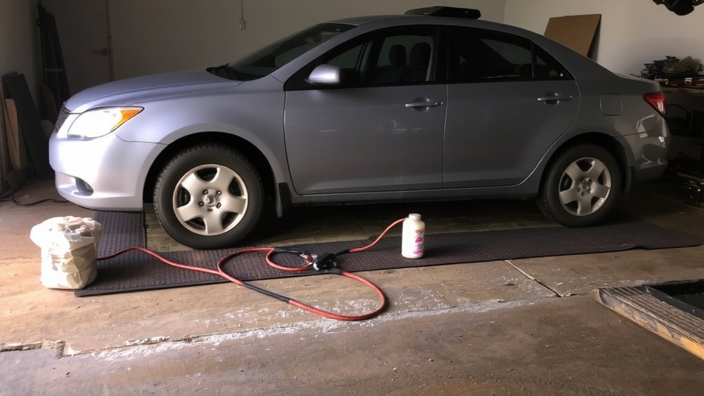 battery fuel fluids tires prep