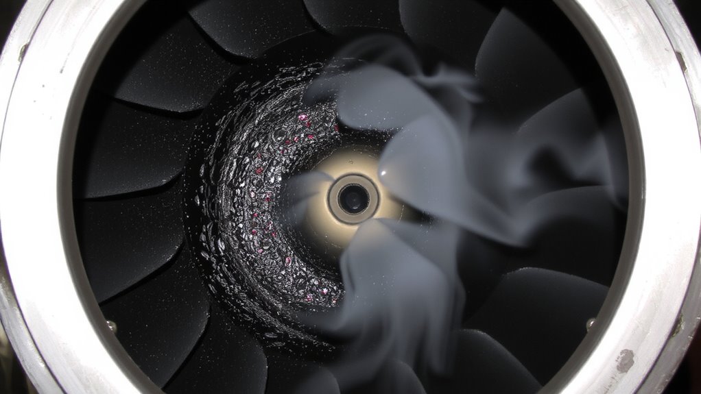 carbon buildup impairs turbine efficiency