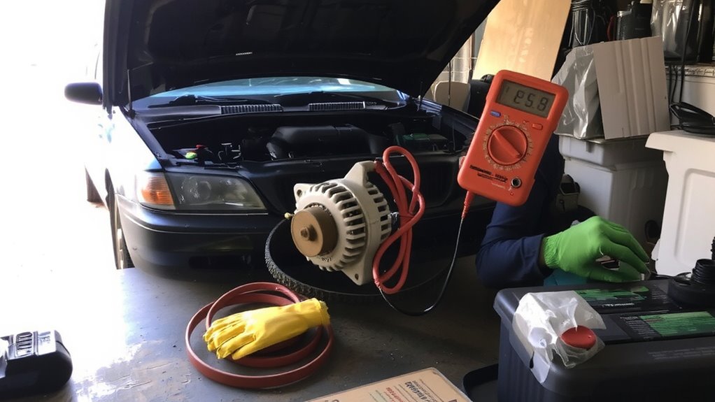 check alternator voltage now