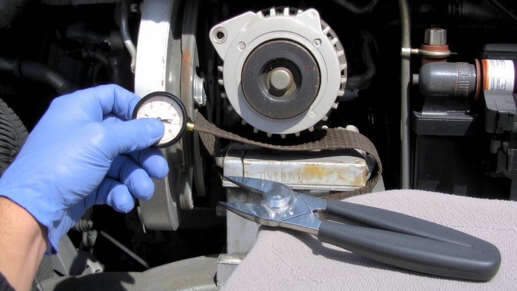 check and adjust belt tension