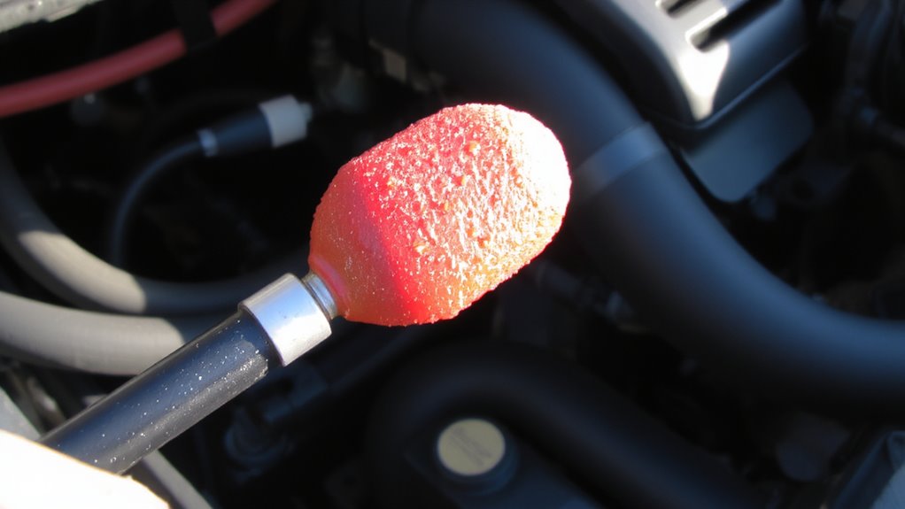 check for foam on dipstick