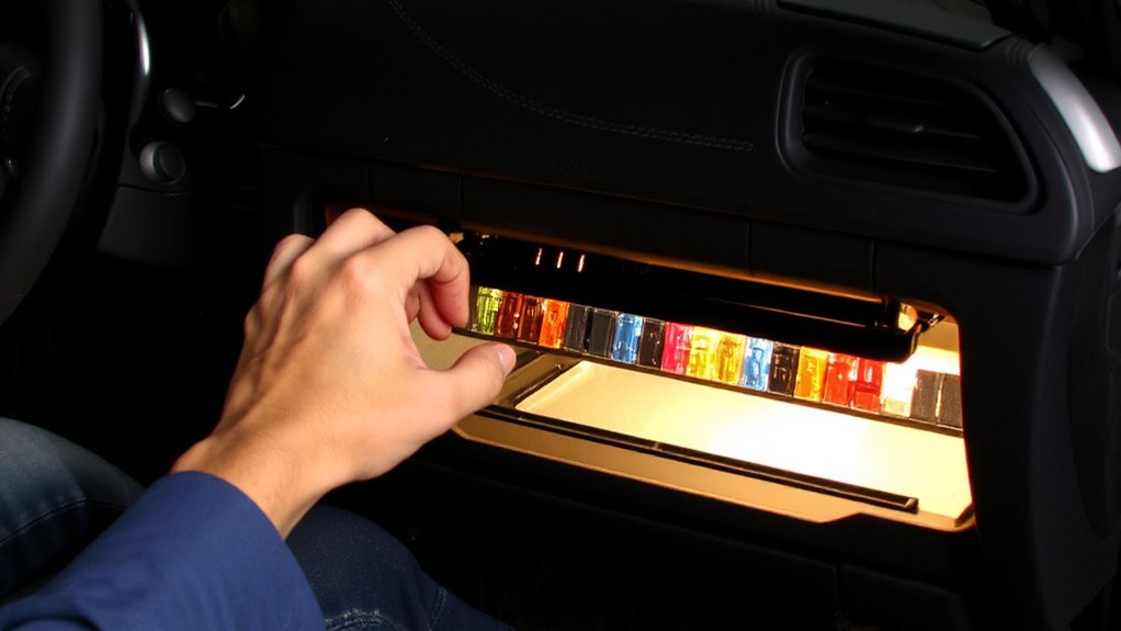 check glove compartment fuse box