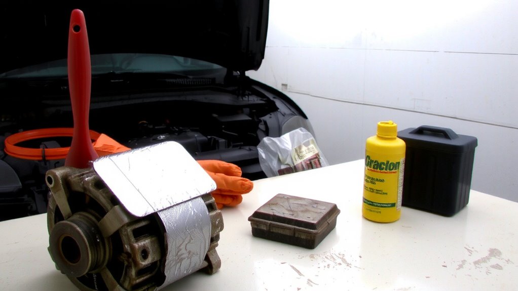 clean alternator terminals safely