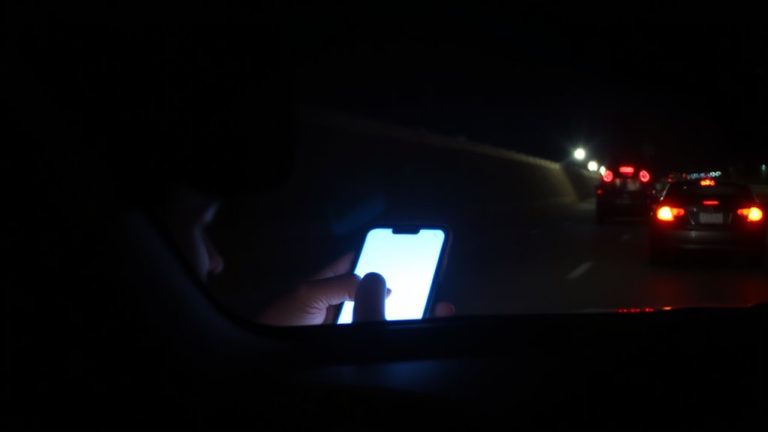 dashboard reflections reveal phone use