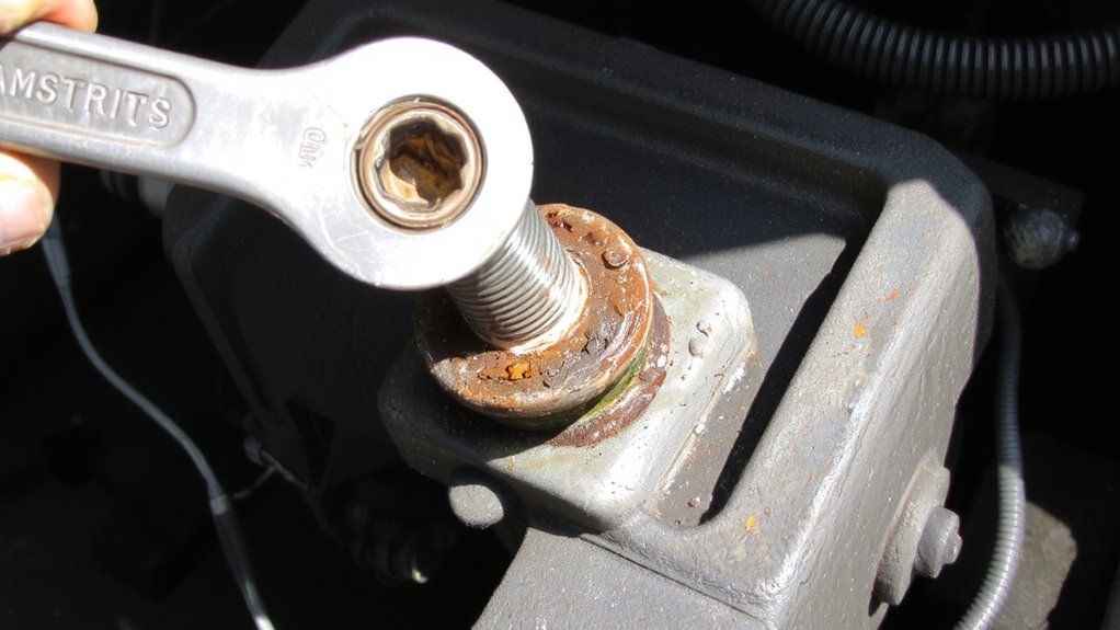 disconnect drain unbolt remove