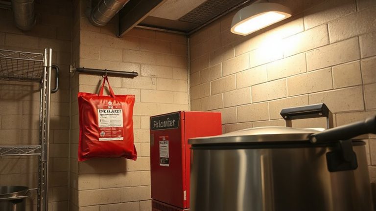 fire blanket placement near fryers