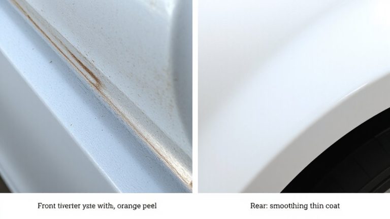 front rear paint thickness comparison