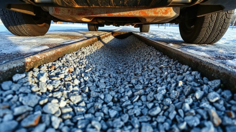 gravel drainage beds for winter cars