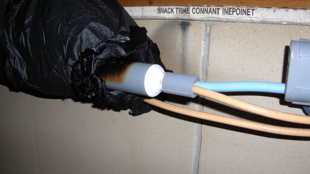 heat ignites flammable insulation materials