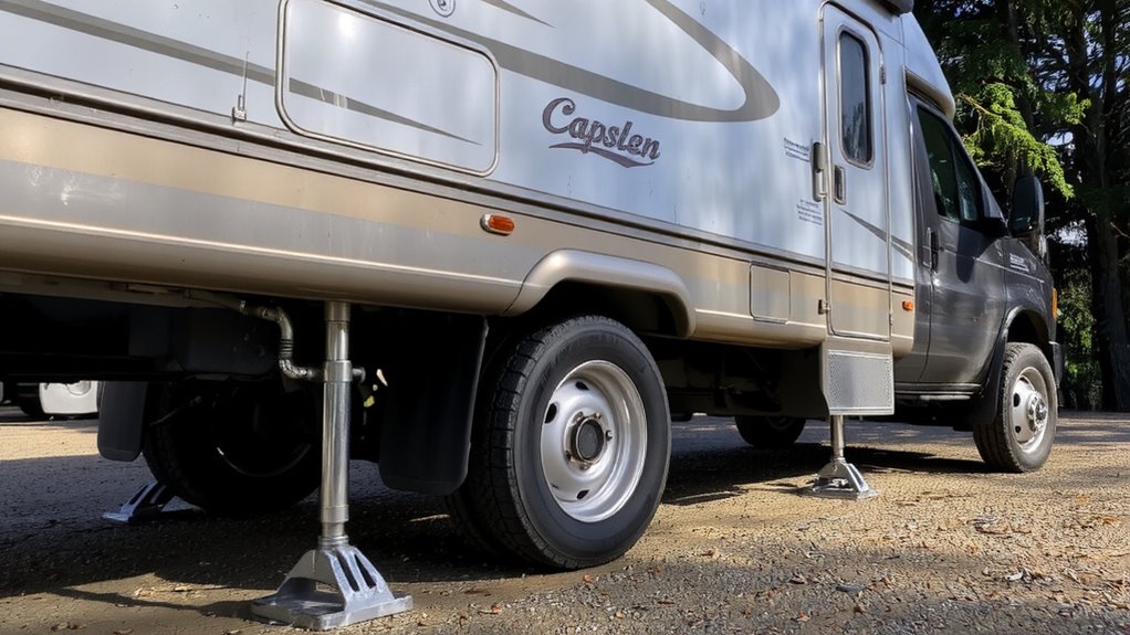 hydraulic jacks for instant rv leveling