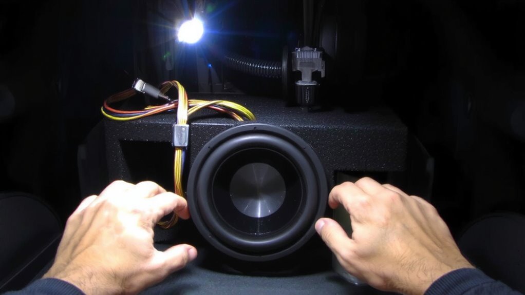 locate factory subwoofer wiring first