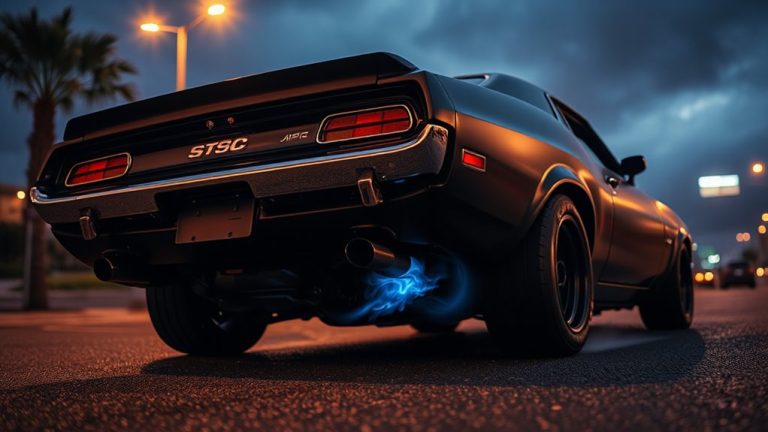loud roaring muffler blasts