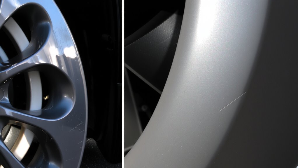 matte black shows scratches