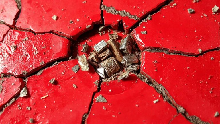metal shavings in paint