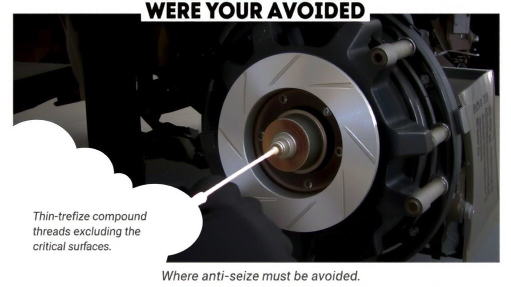 never use anti seize on friction surfaces