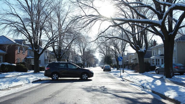 park away from snow laden branches