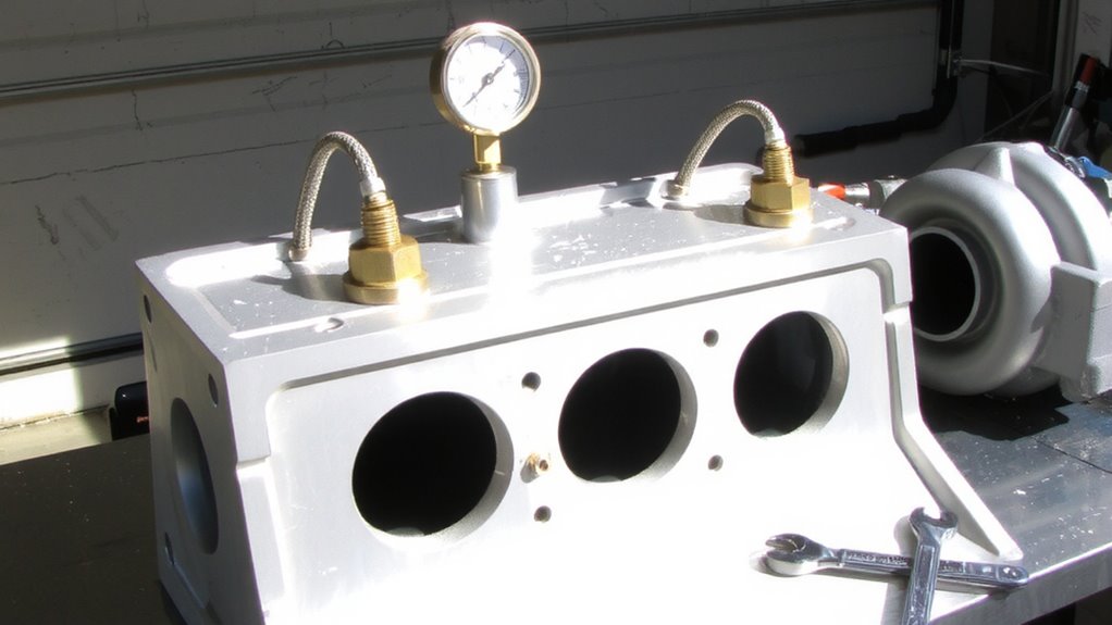 pressurize cylinder to 100 psi