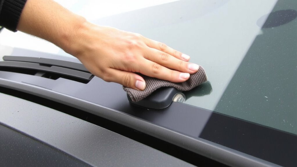 rain sensor location behind mirror