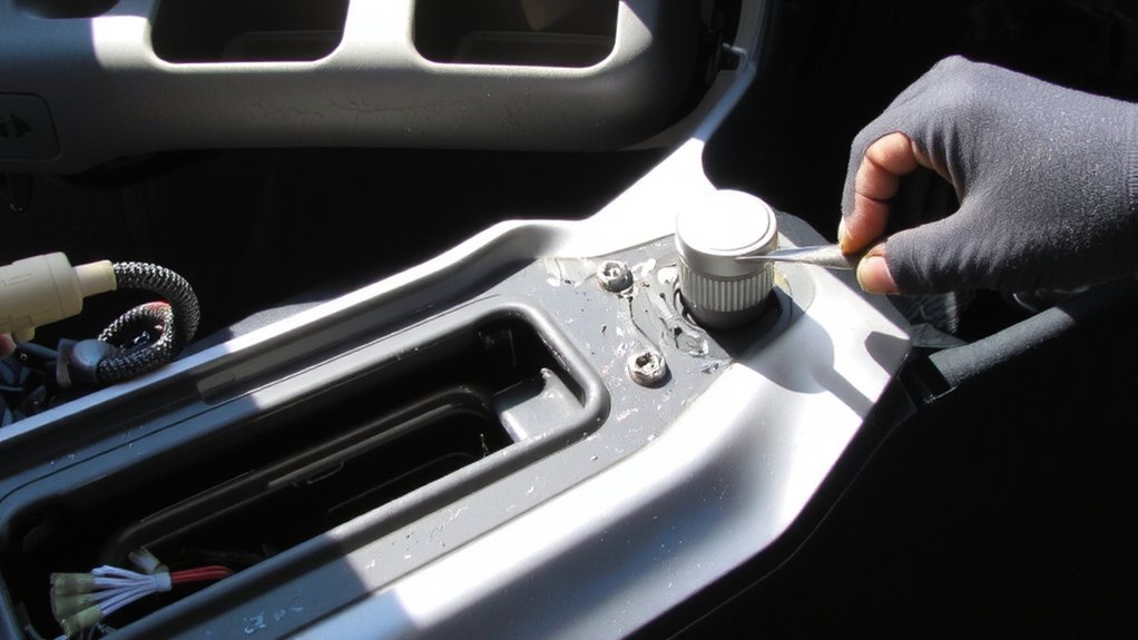 remove trim carefully to expose shifter