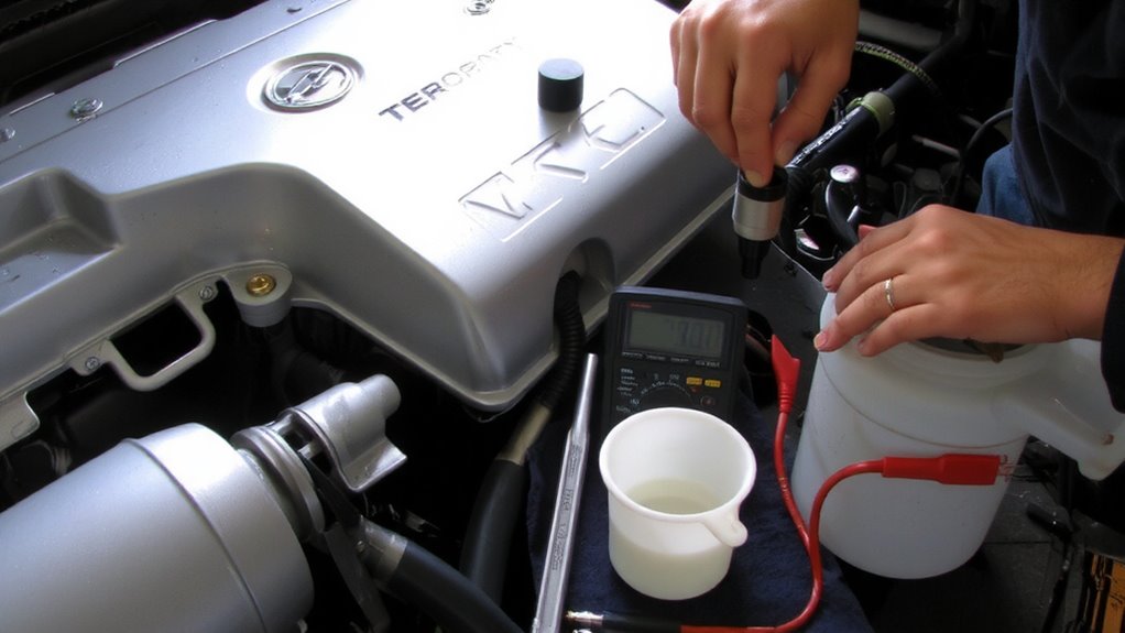 socket wrench and coolant flush