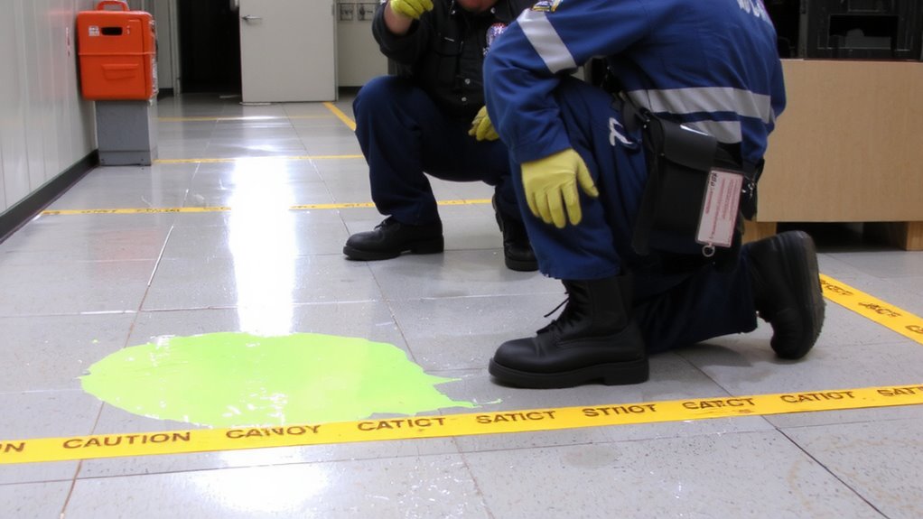 spot spills by sight smell