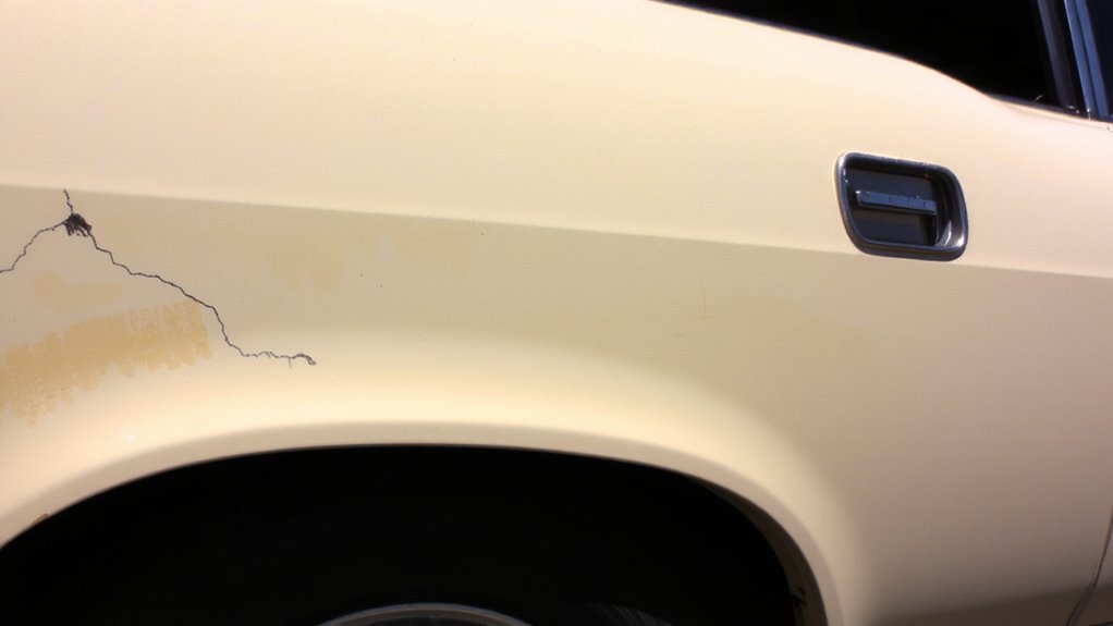 sun damaged interior fading patterns