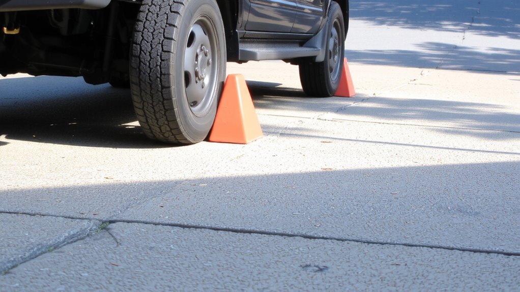 use chocks on both tires