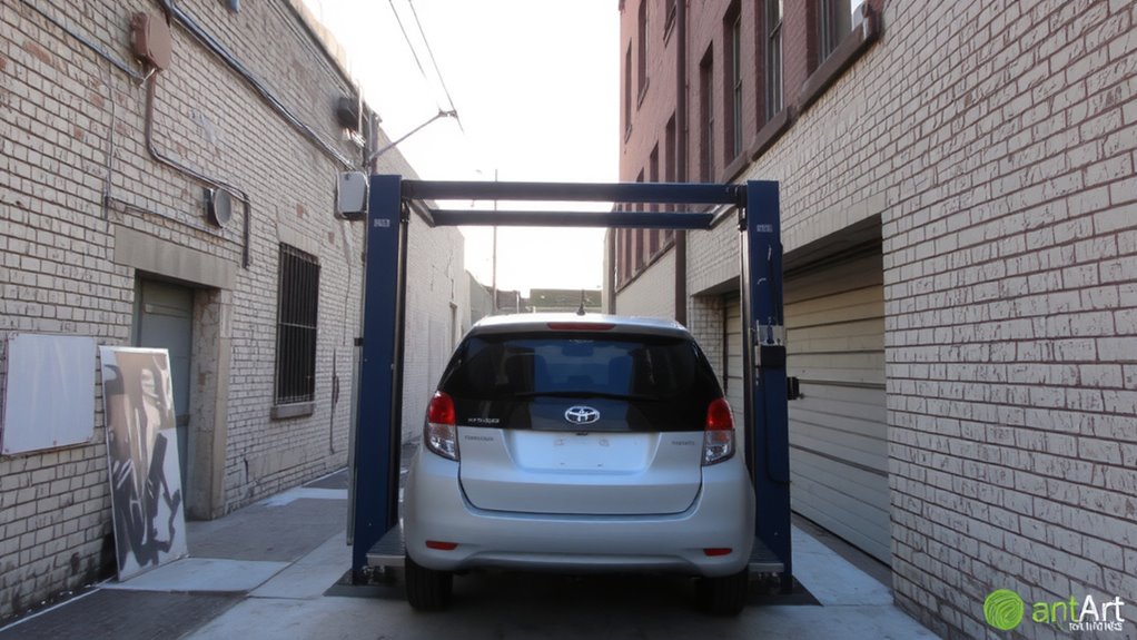 vertical parking lift installation