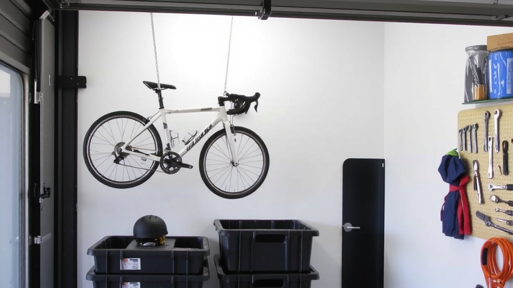 wall mounted bike and tool storage