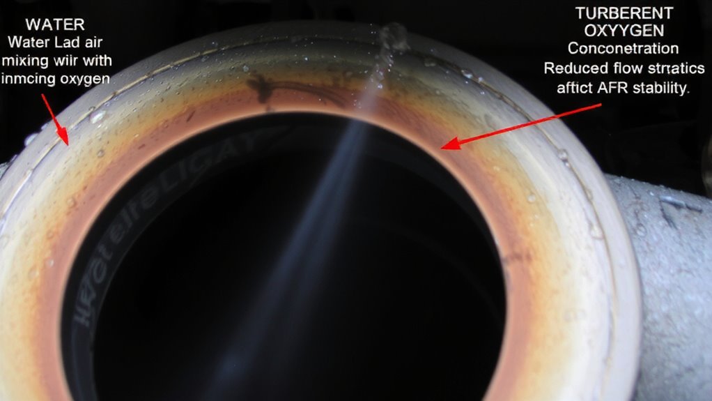 water vapor displaces oxygen